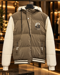Men’s Taupe & Cream Hooded Puffer Jacket