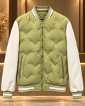 Men’s Sage Green & Cream Quilted Bomber Jacket