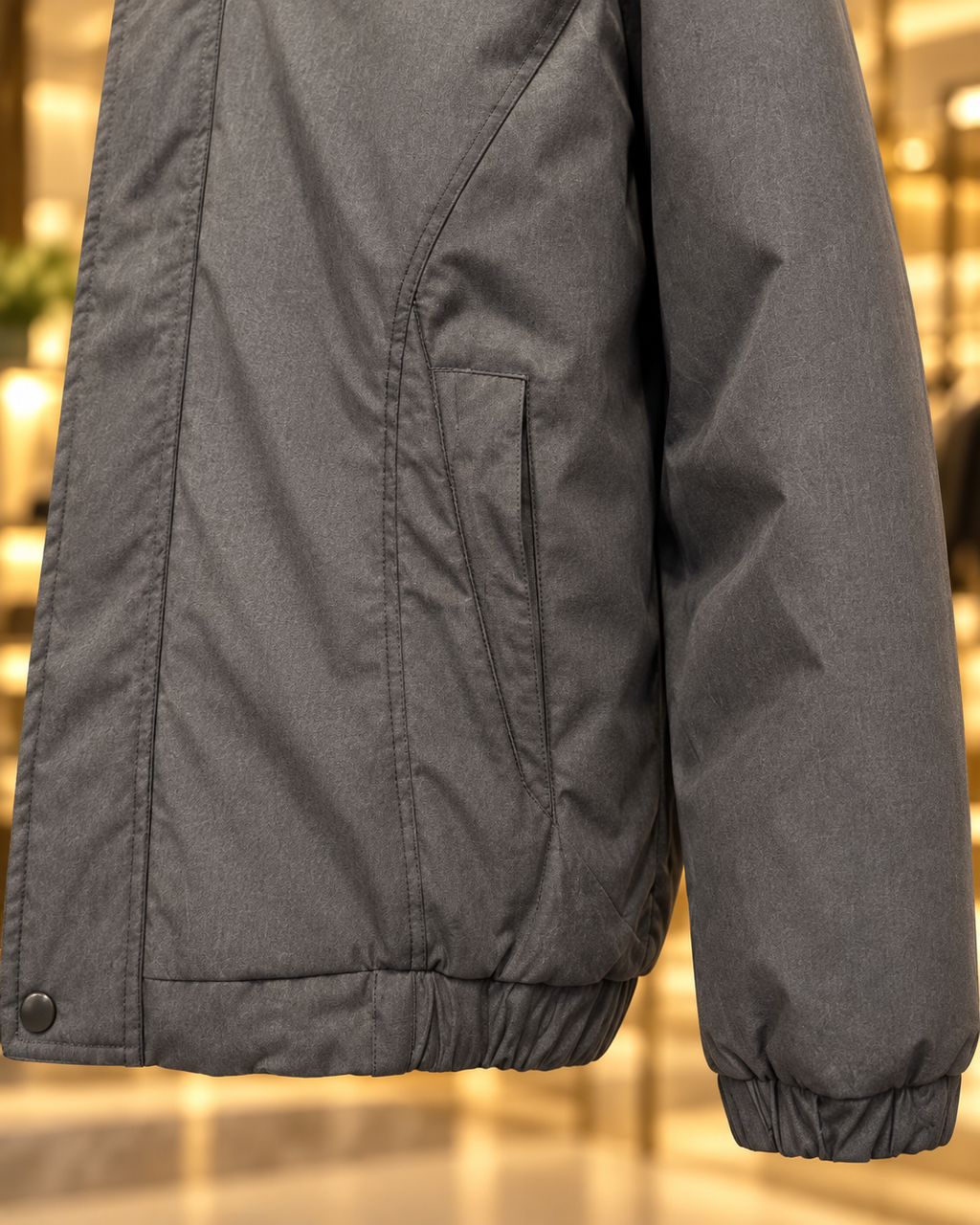 Men’s Charcoal Grey Hooded Casual Jacket