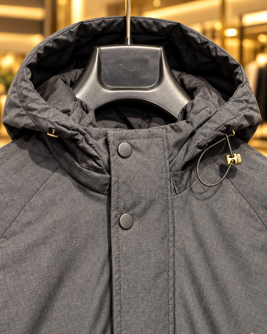 Men’s Charcoal Grey Hooded Casual Jacket