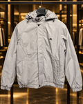 Men’s Light Grey Hooded Casual Jacket