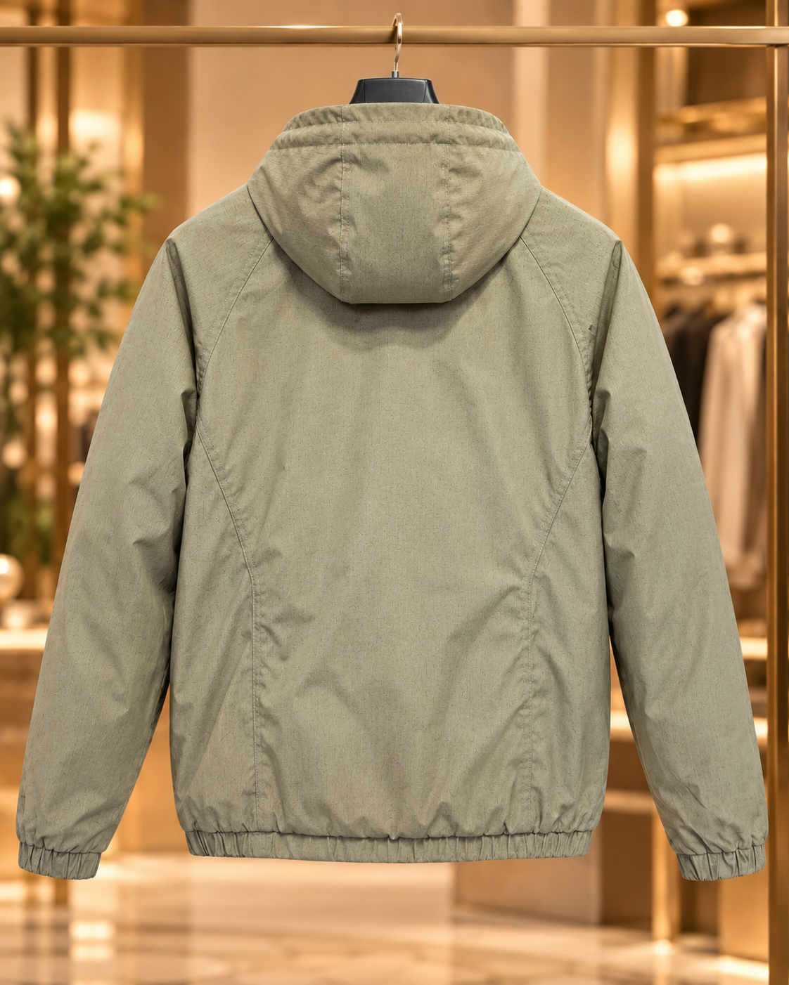 Men’s Sage Khaki Hooded Casual Jacket