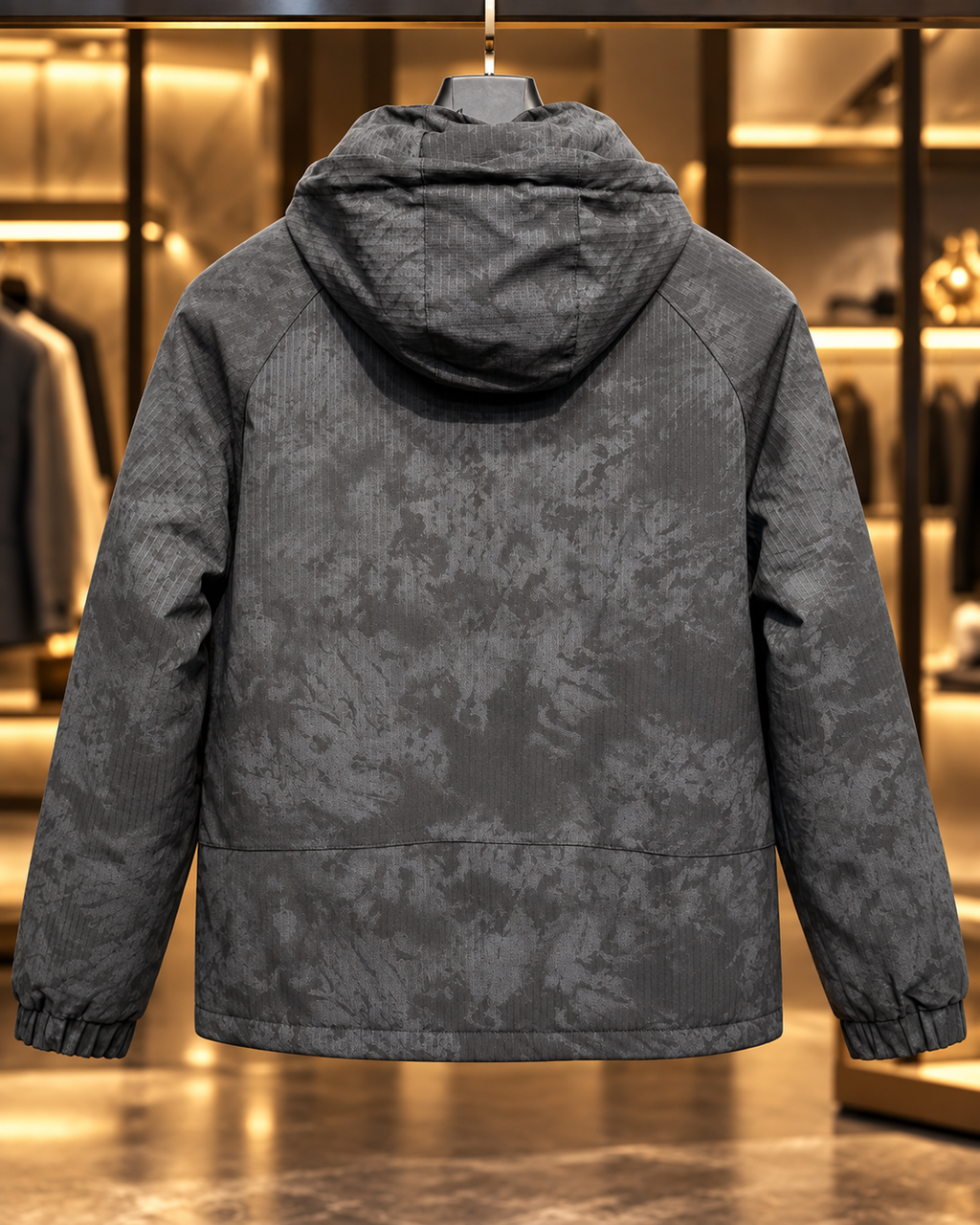 Men’s Charcoal Grey Hooded Utility Jacket