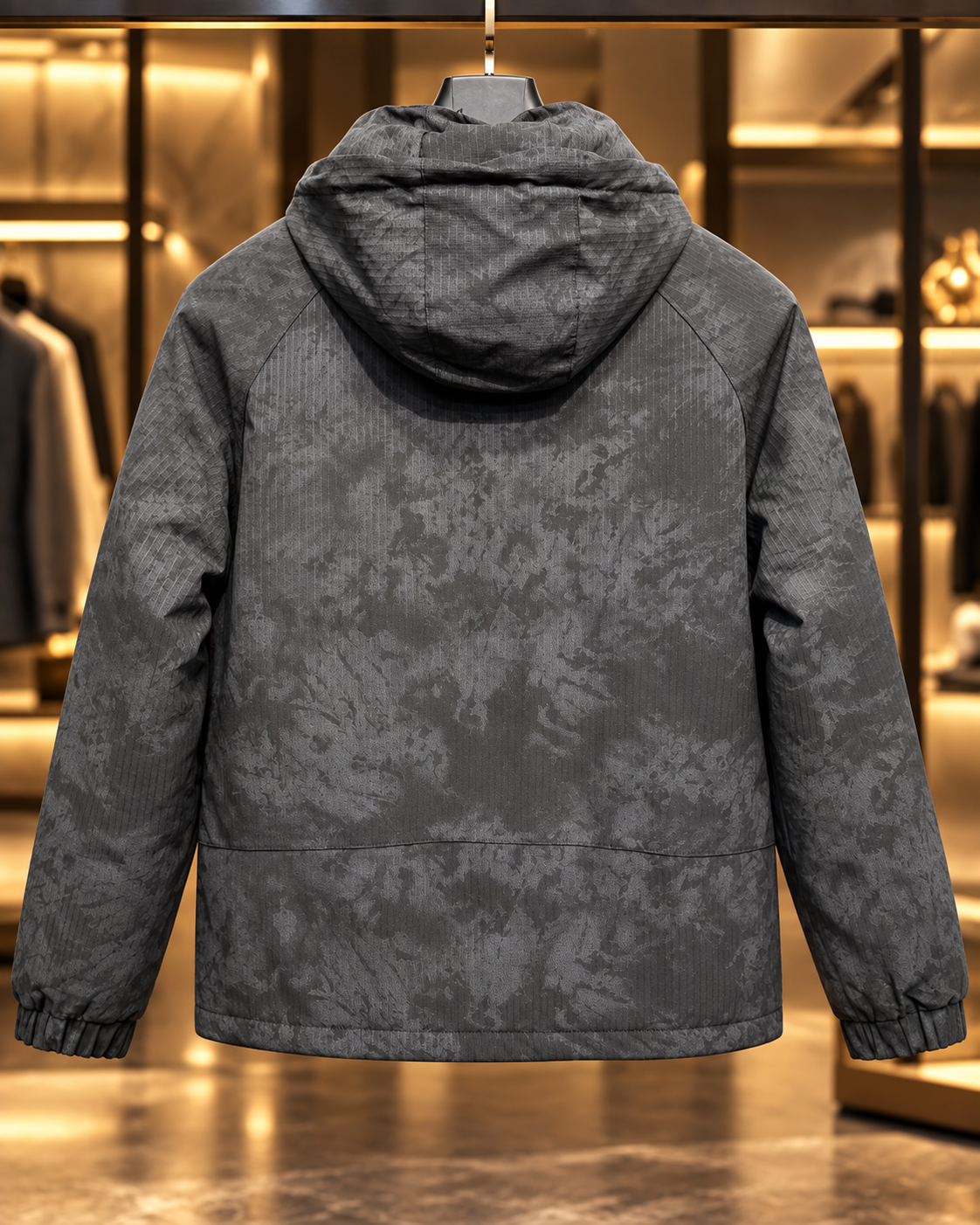 Men’s Charcoal Grey Hooded Utility Jacket