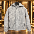 Men’s Light Grey Hooded Utility Jacket