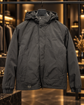 Men’s Black Hooded Casual Utility Jacket
