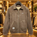 Men’s Mocha Brown Suede-Look Zip Jacket