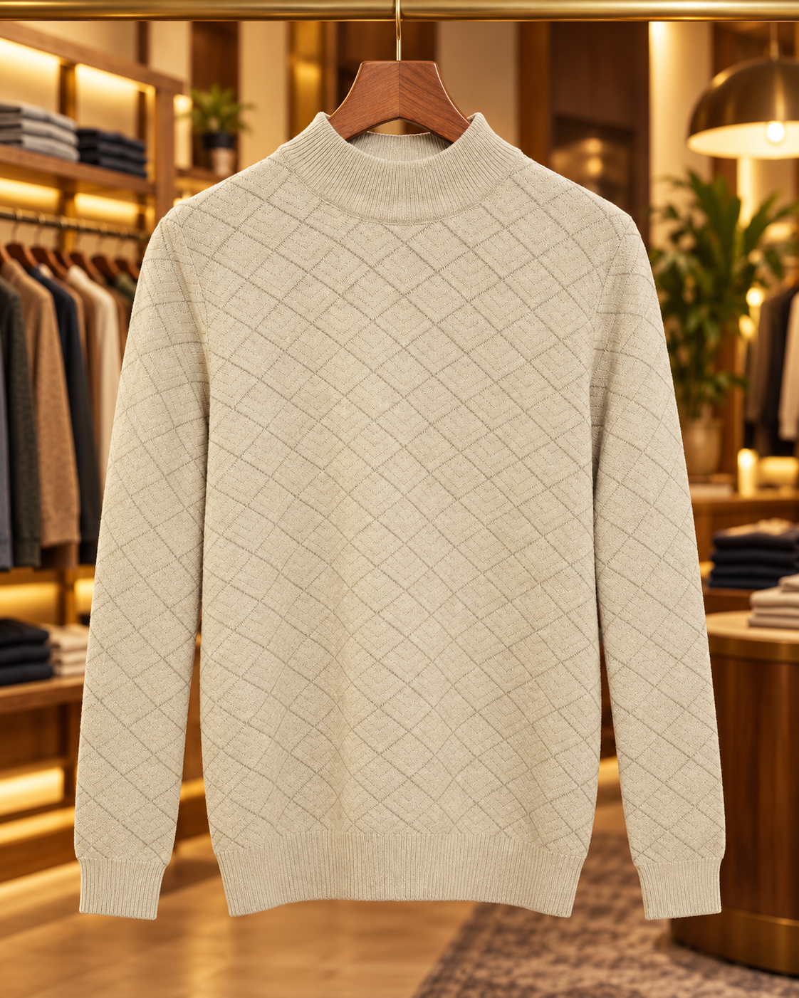 cream color sweatshirt
