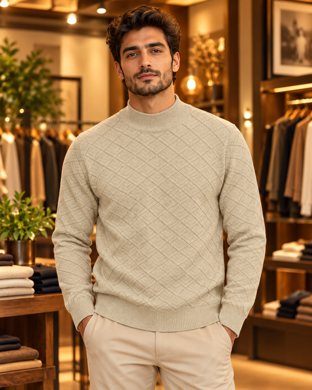 cream color sweatshirt