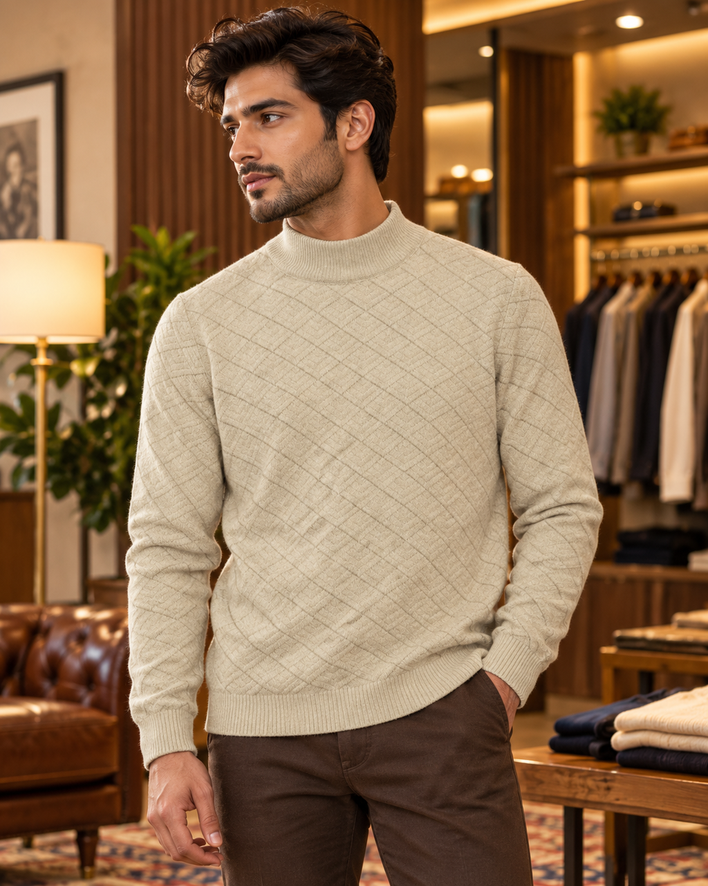 cream color sweatshirt
