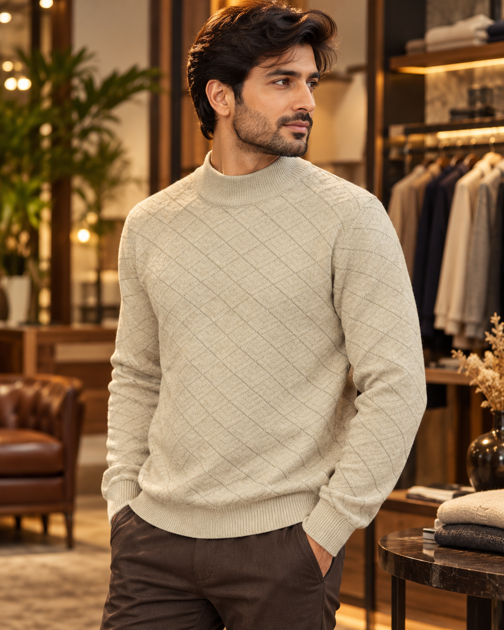 cream color sweatshirt
