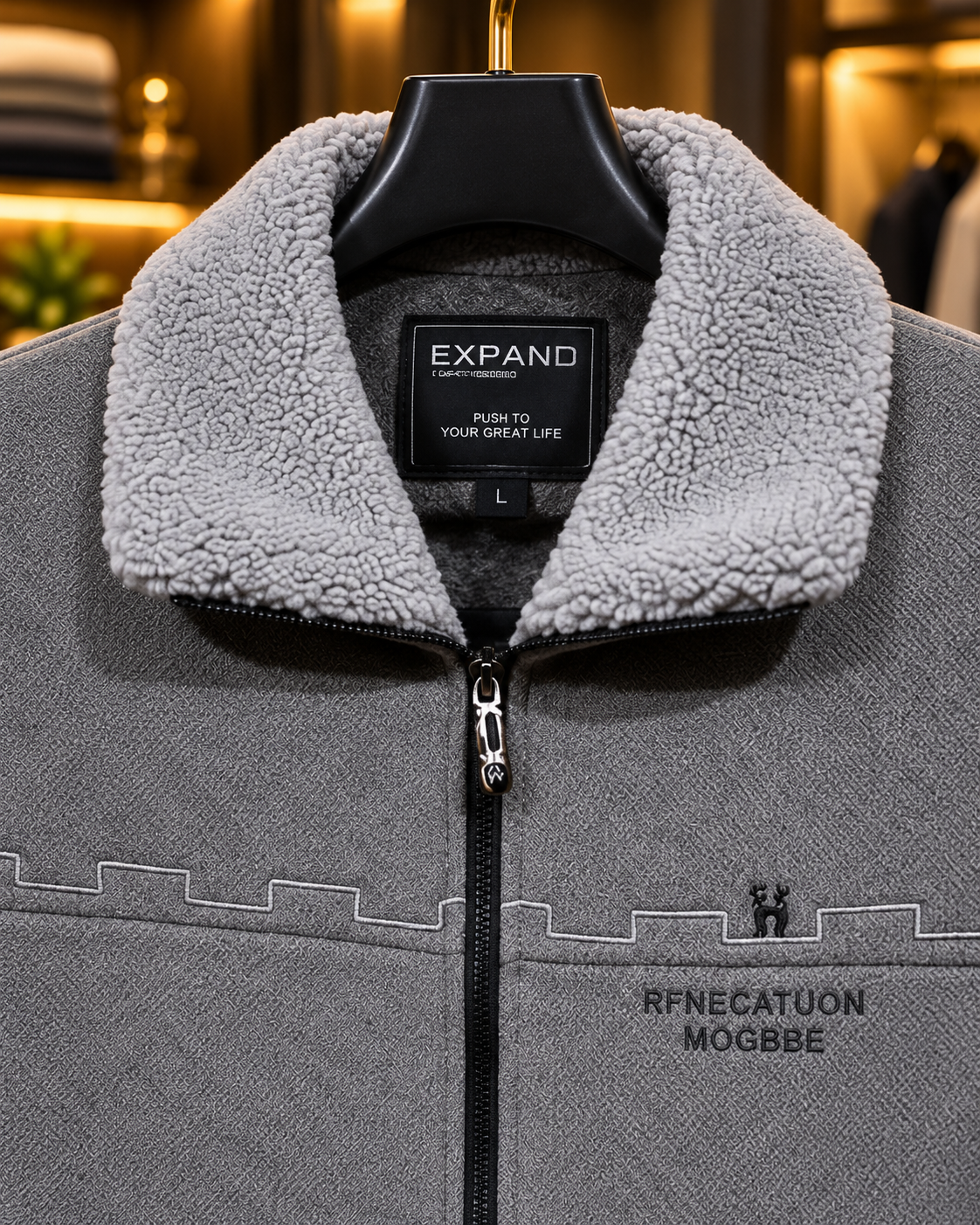 Men’s Sherpa Collar Full-Zip Casual Jacket