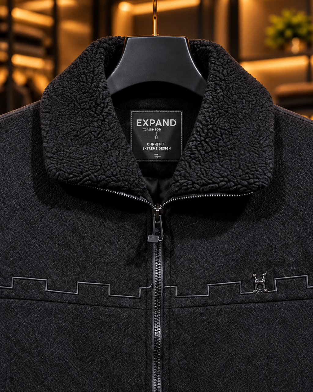 Men’s Sherpa Collar Full-Zip Casual Jacket