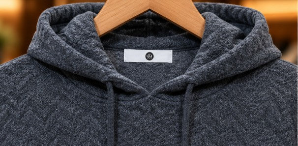 Men’s Textured Stripe Hooded Pullover