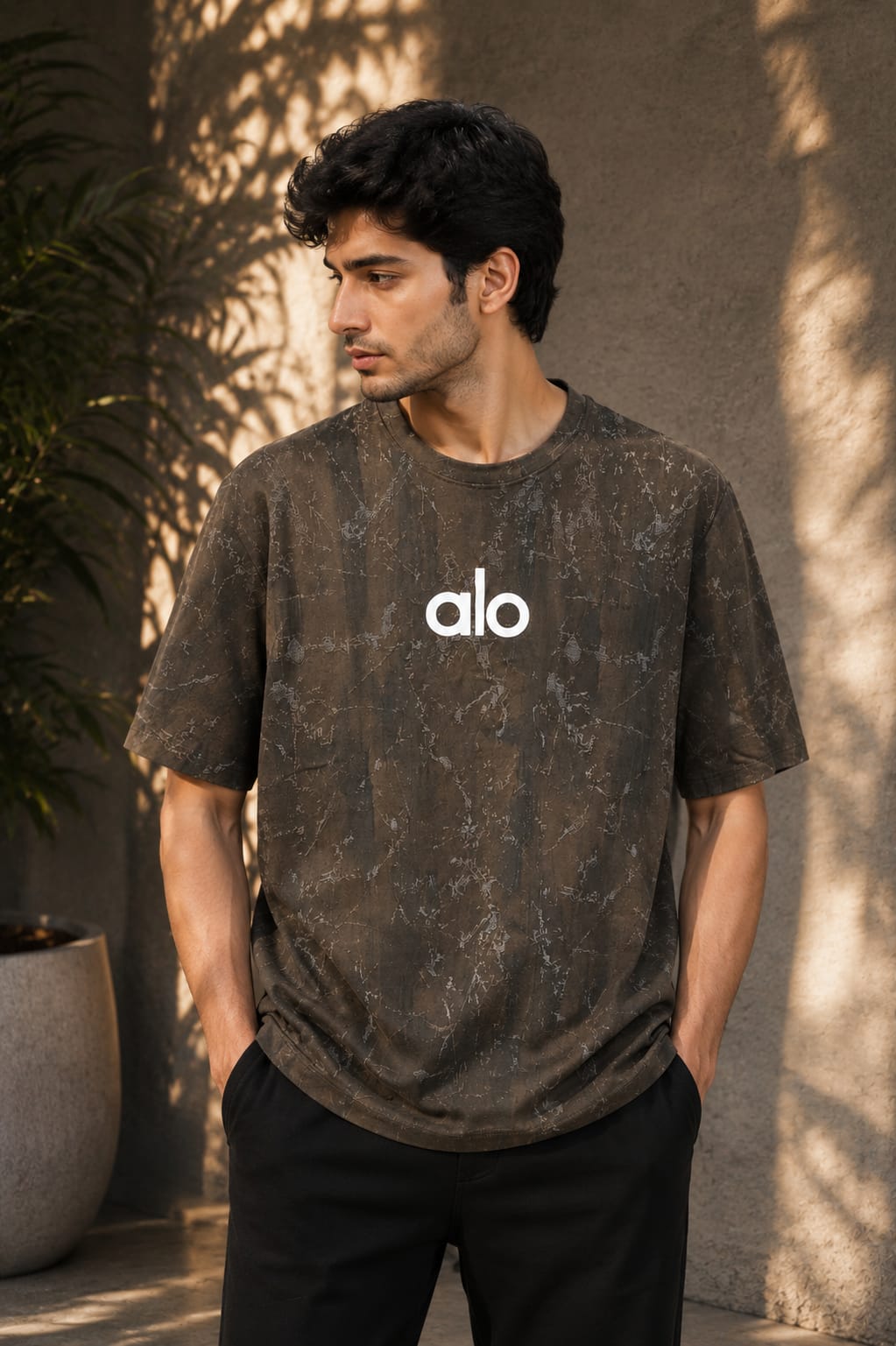 Alo Yoga Marble Acid Wash Tee