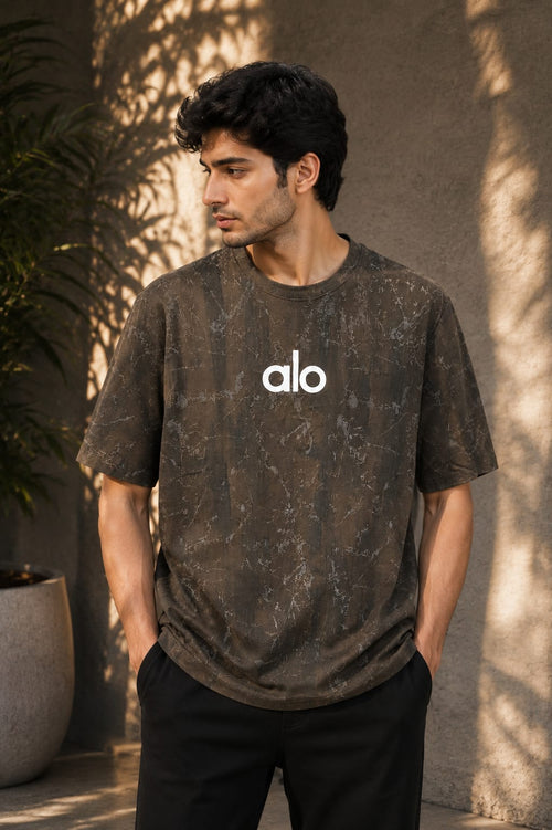 Alo Yoga Marble Acid Wash Tee