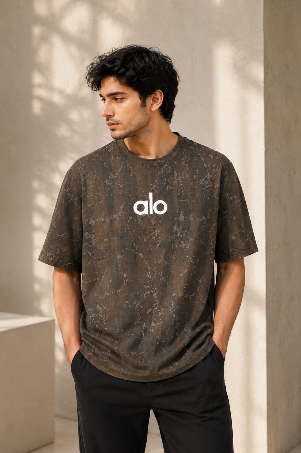 Alo Yoga Marble Acid Wash Tee