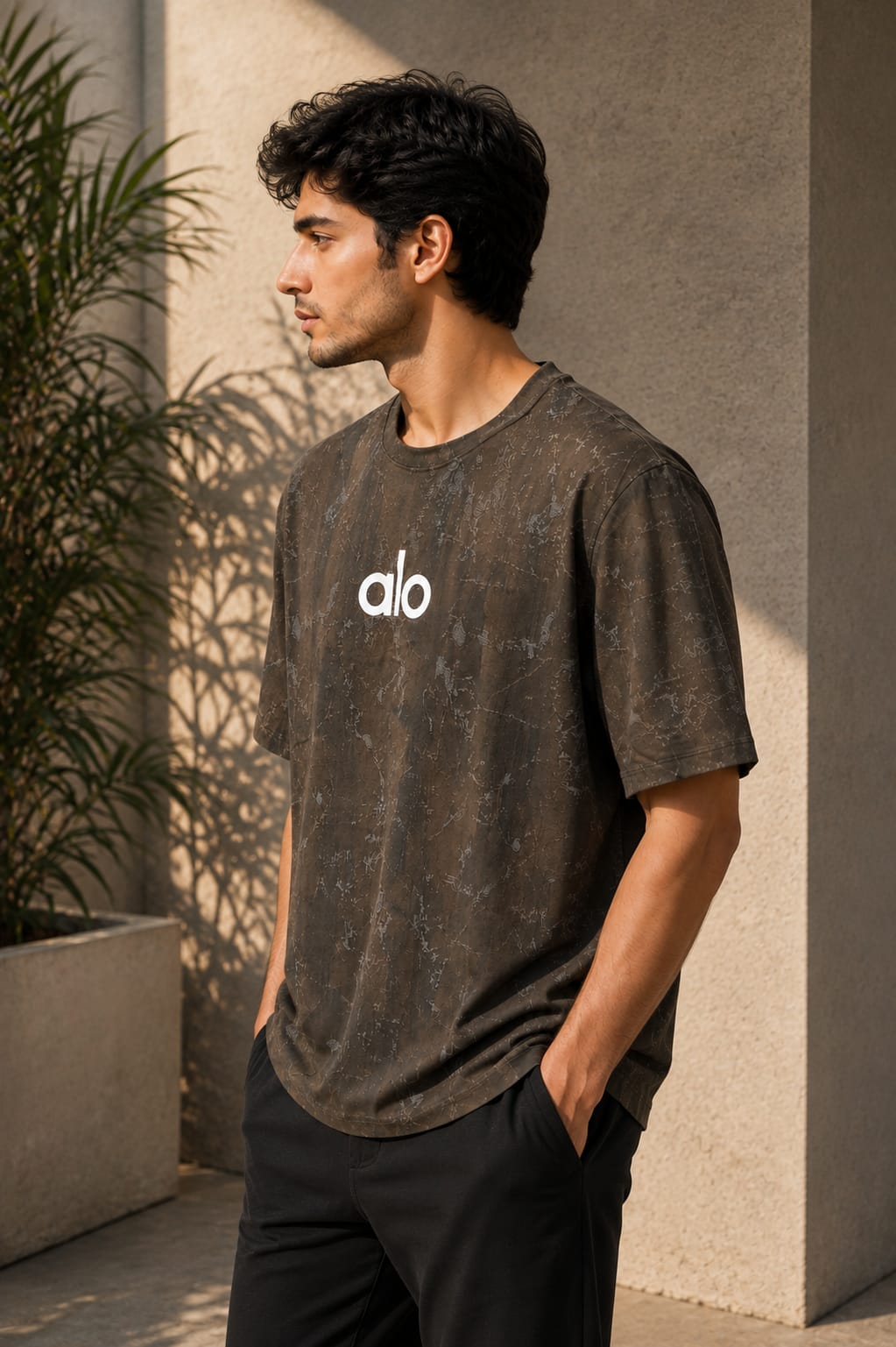 Alo Yoga Marble Acid Wash Tee