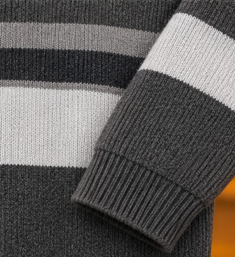 Men’s Mock Neck Contrast Stripe Knit Sweater