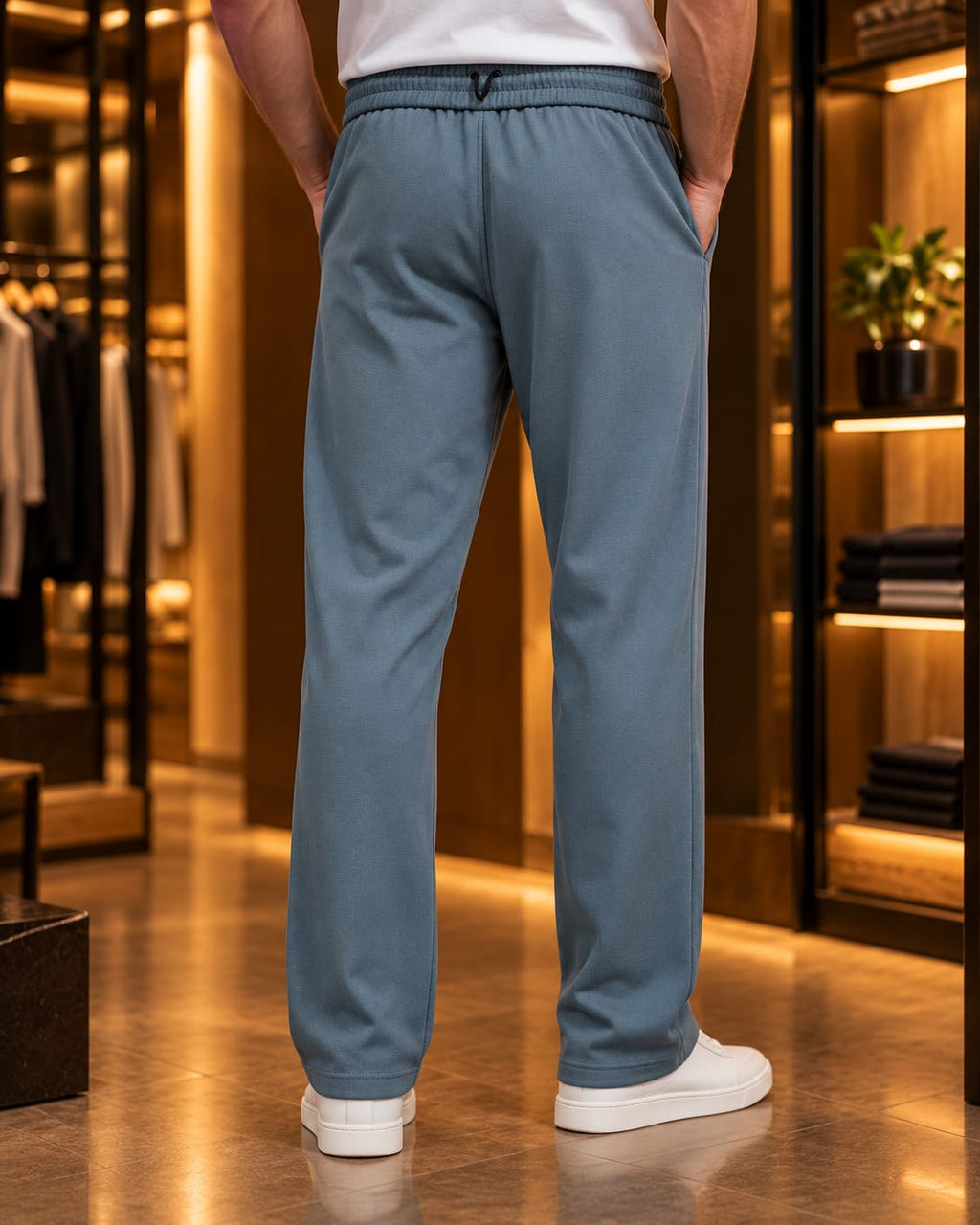 Men’s Straight-Leg Drawstring Casual Trousers
