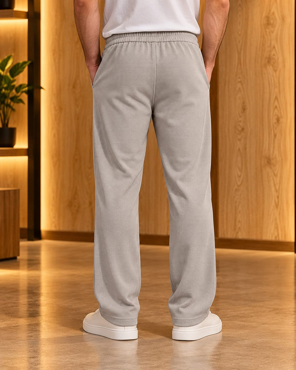 Men’s Straight-Leg Drawstring Casual Trousers