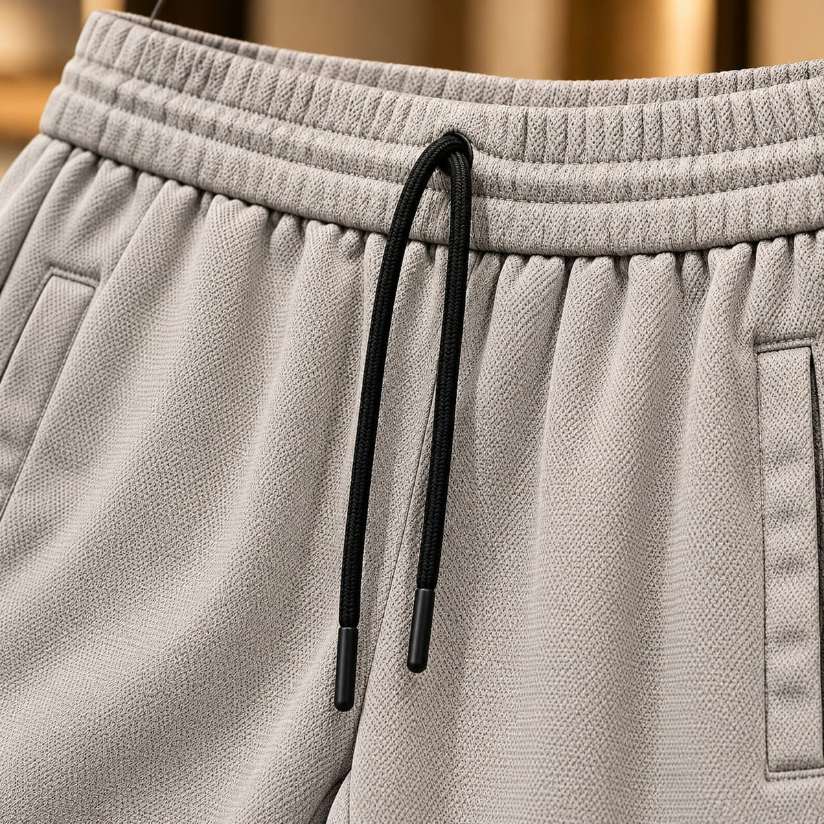 Men’s Straight-Leg Drawstring Casual Trousers