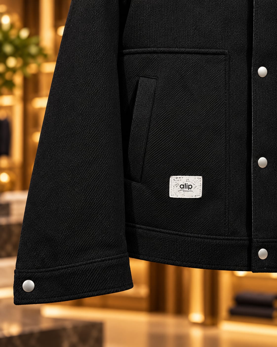 Men’s Contrast Collar Button-Up Utility Jacket