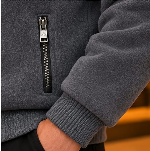 Men’s Faux-Fur Collar Zip Jacket