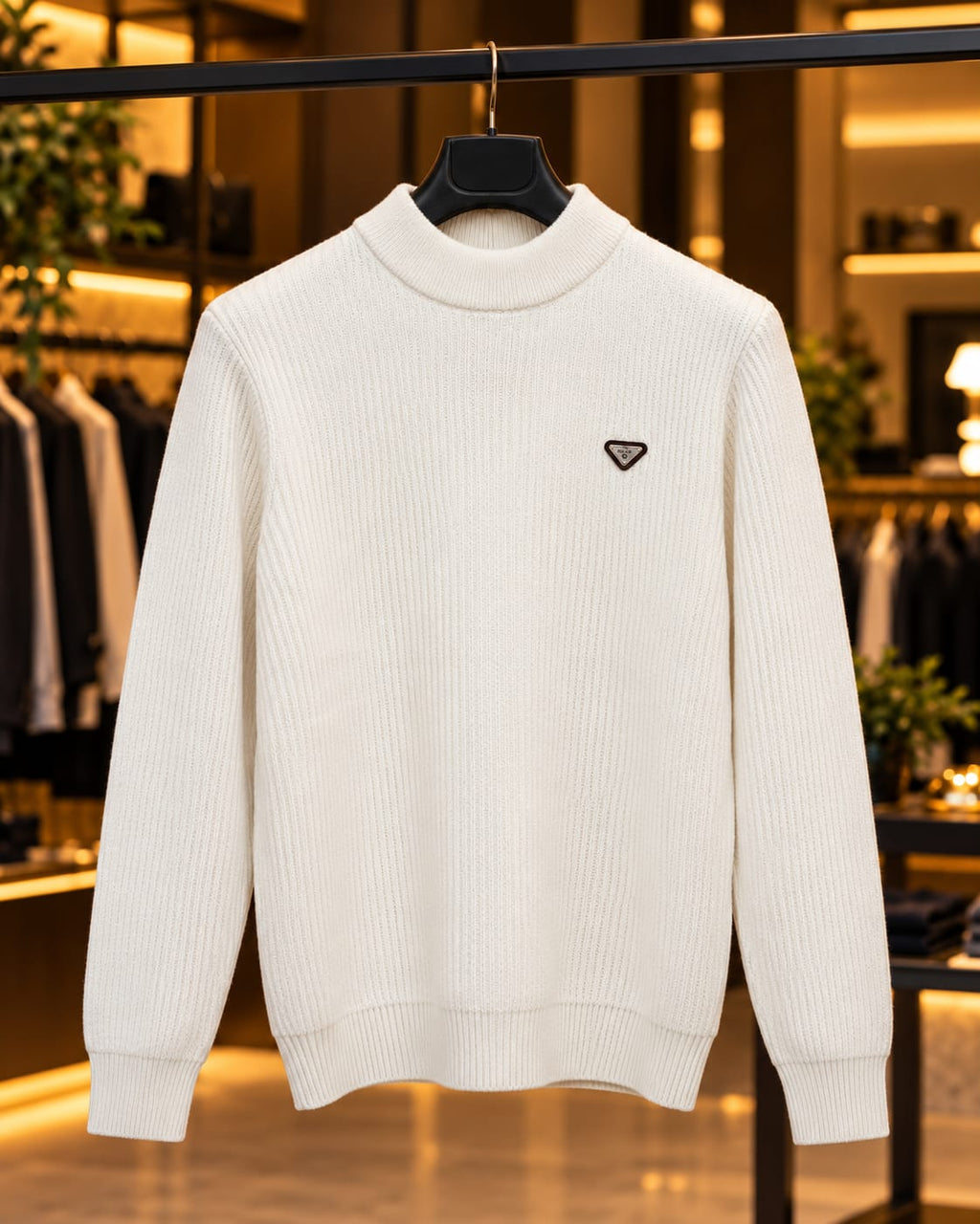 Men’s Ribbed Mock Neck Knit Sweater