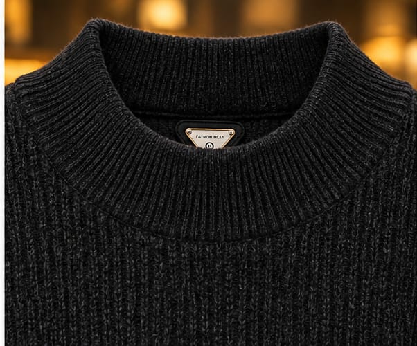 Men’s Ribbed Mock Neck Knit Sweater