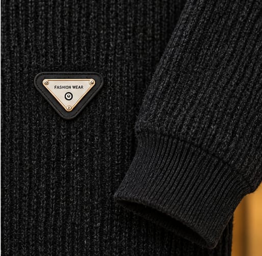 Men’s Ribbed Mock Neck Knit Sweater