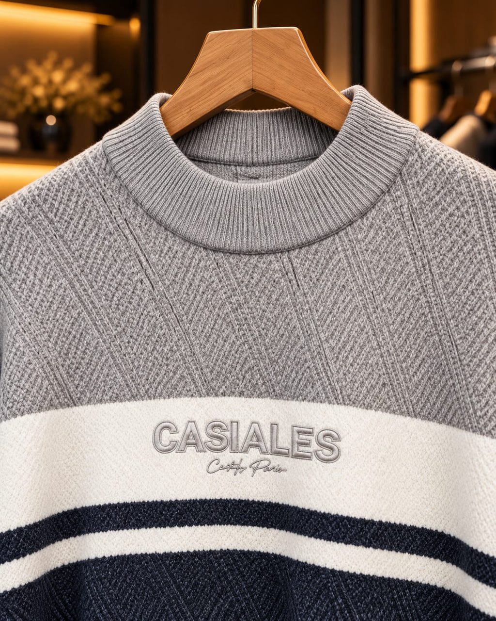 Men’s Textured Color-Block Mock Neck Knit Sweater