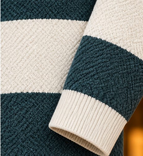 Men’s Textured Block Stripe Crew Neck Knit Sweater