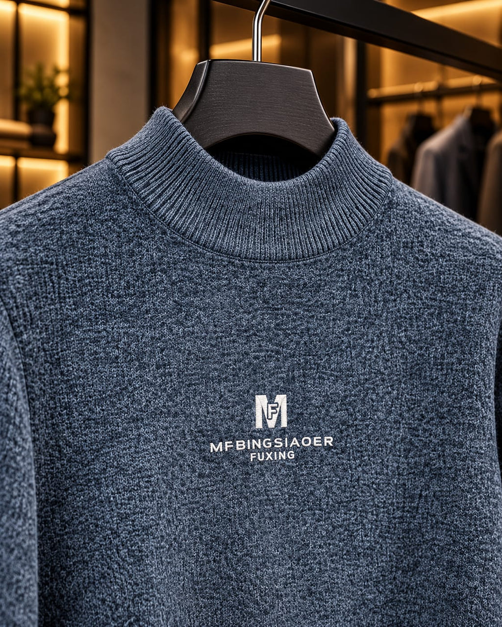 Men’s Minimal Mock Neck Knit Sweater