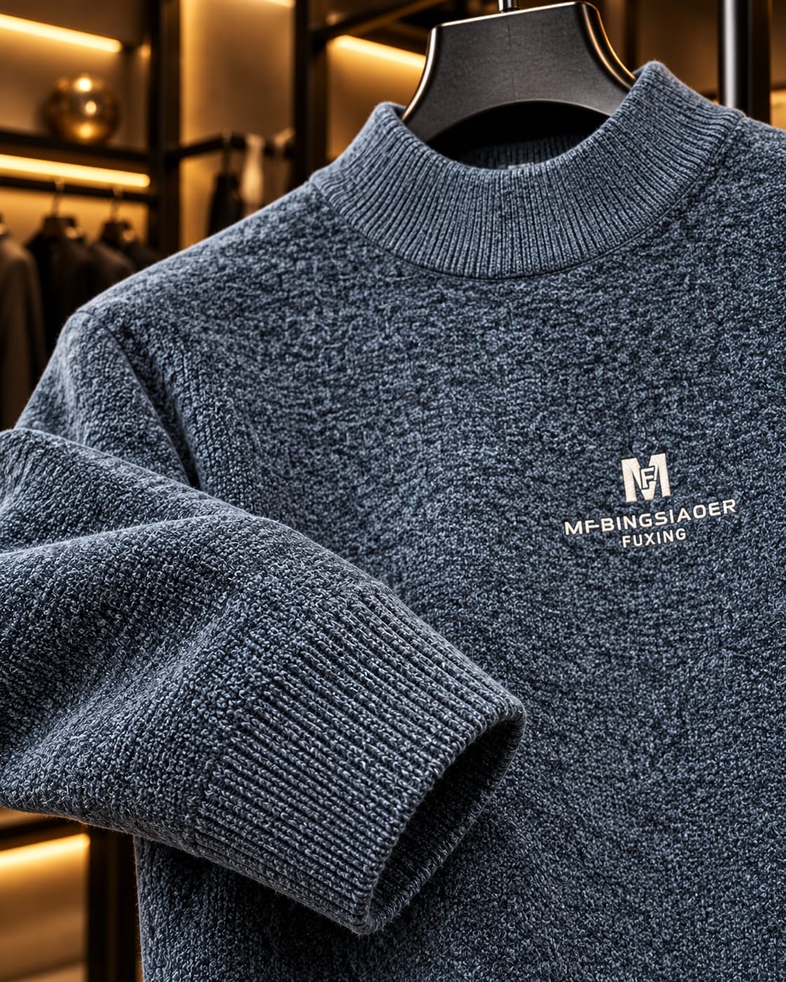 Men’s Minimal Mock Neck Knit Sweater