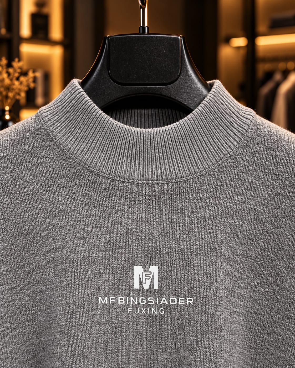 Men’s Minimal Mock Neck Knit Sweater