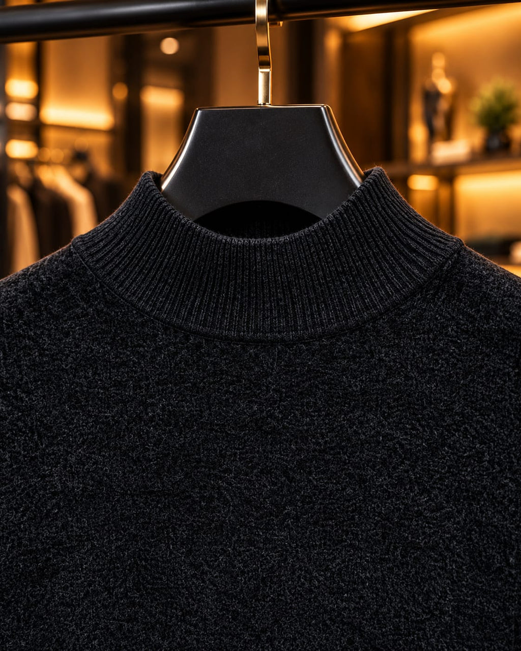 Men’s Minimal Mock Neck Knit Sweater