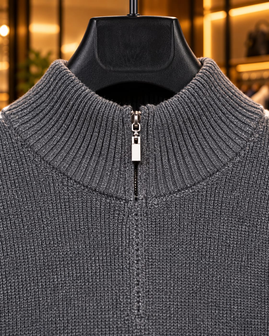 Men’s Quarter-Zip Mock Neck Color-Block Sweater