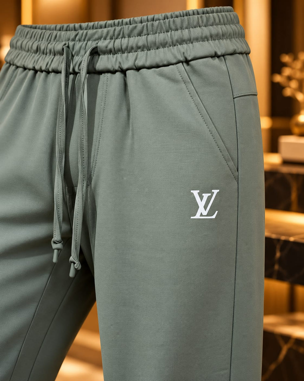 Men’s Straight-Leg Drawstring Casual Trousers
