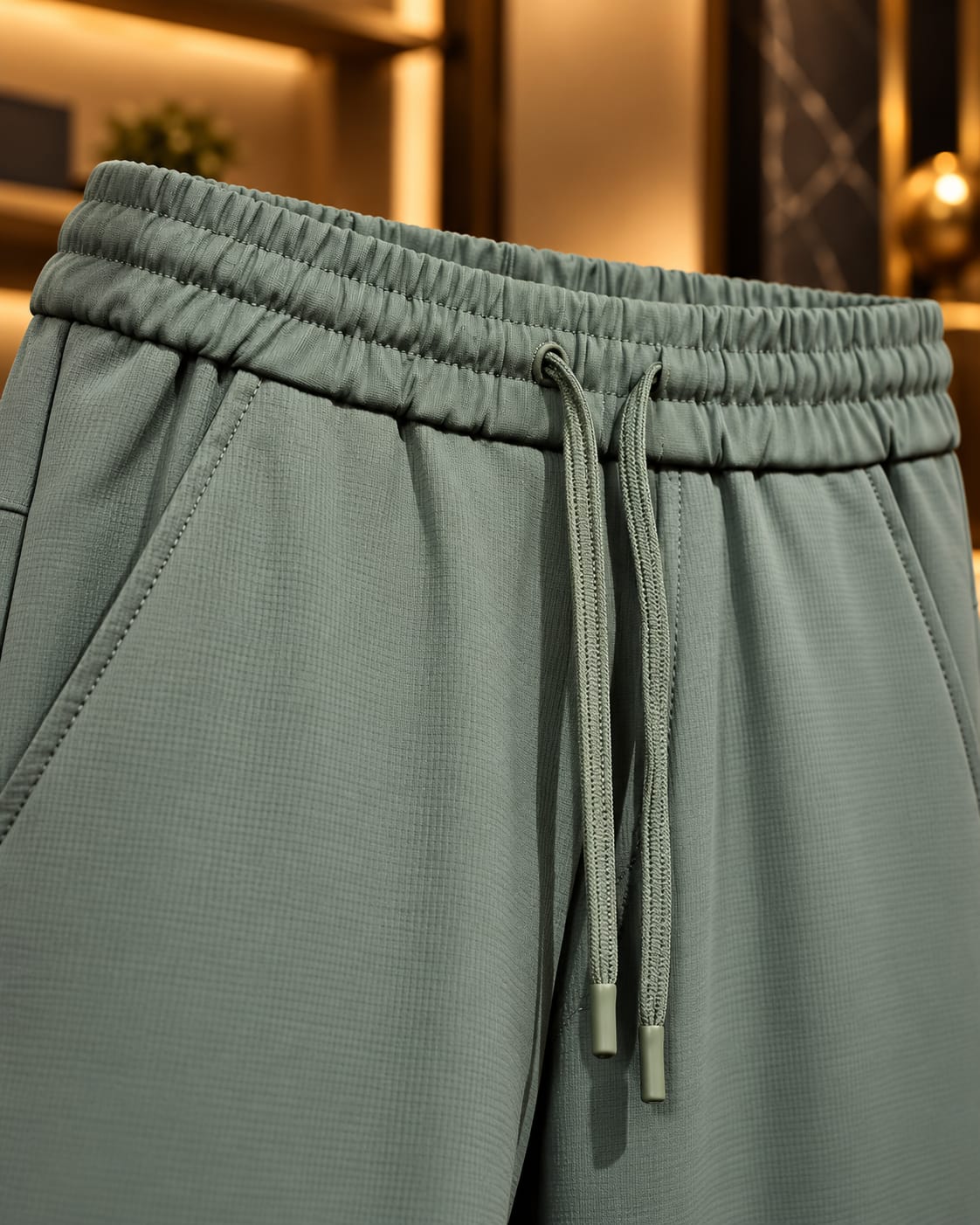 Men’s Straight-Leg Drawstring Casual Trousers