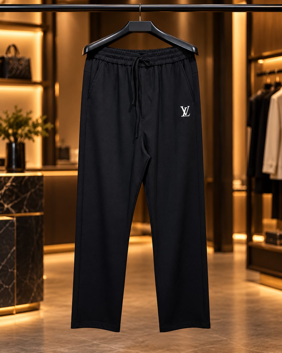 Men’s Straight-Leg Drawstring Casual Trousers