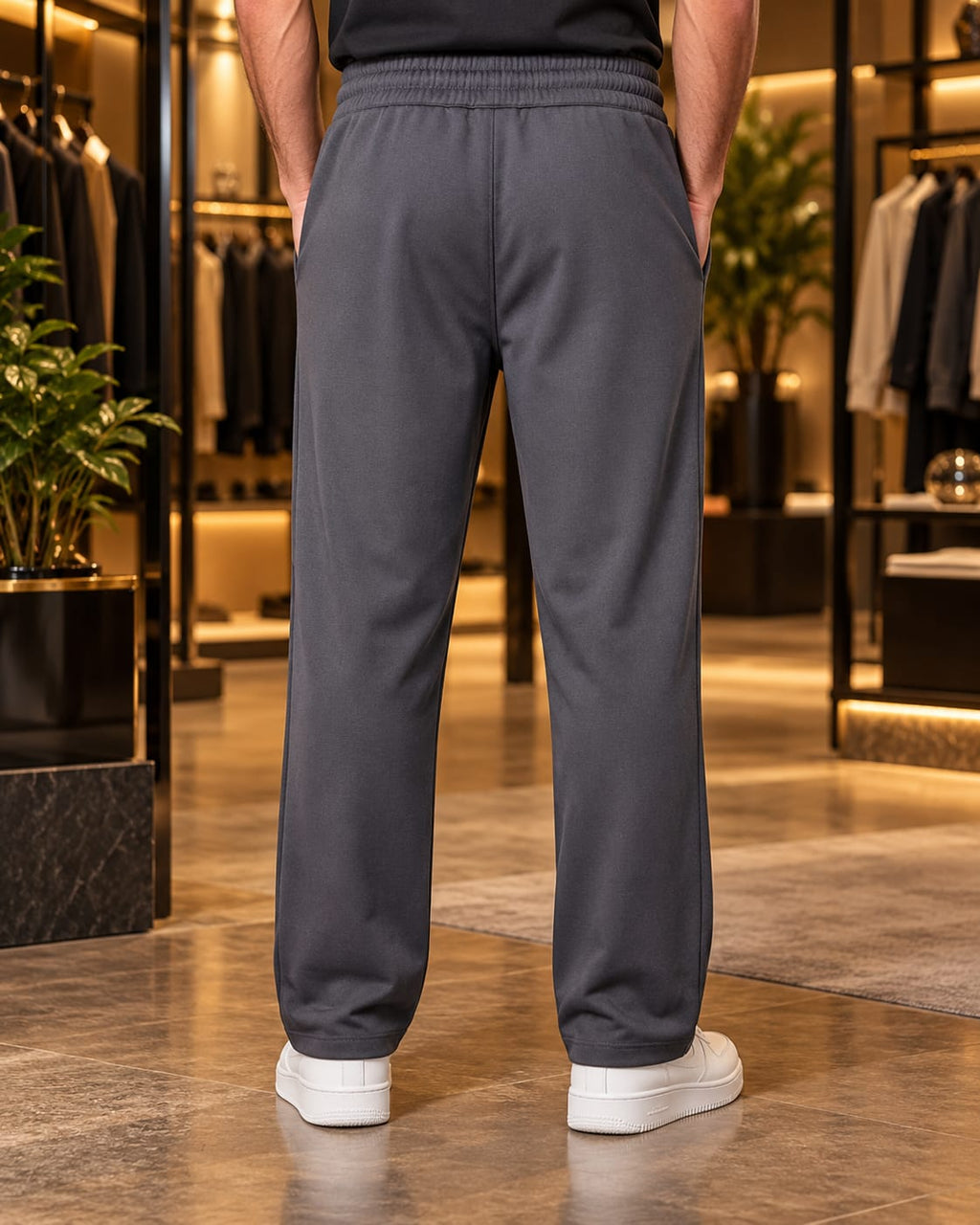 Men’s Straight-Leg Drawstring Casual Trousers