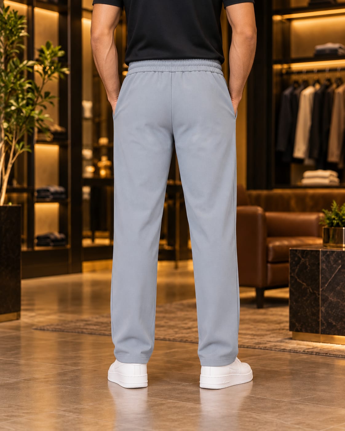 Men’s Straight-Leg Drawstring Casual Trousers