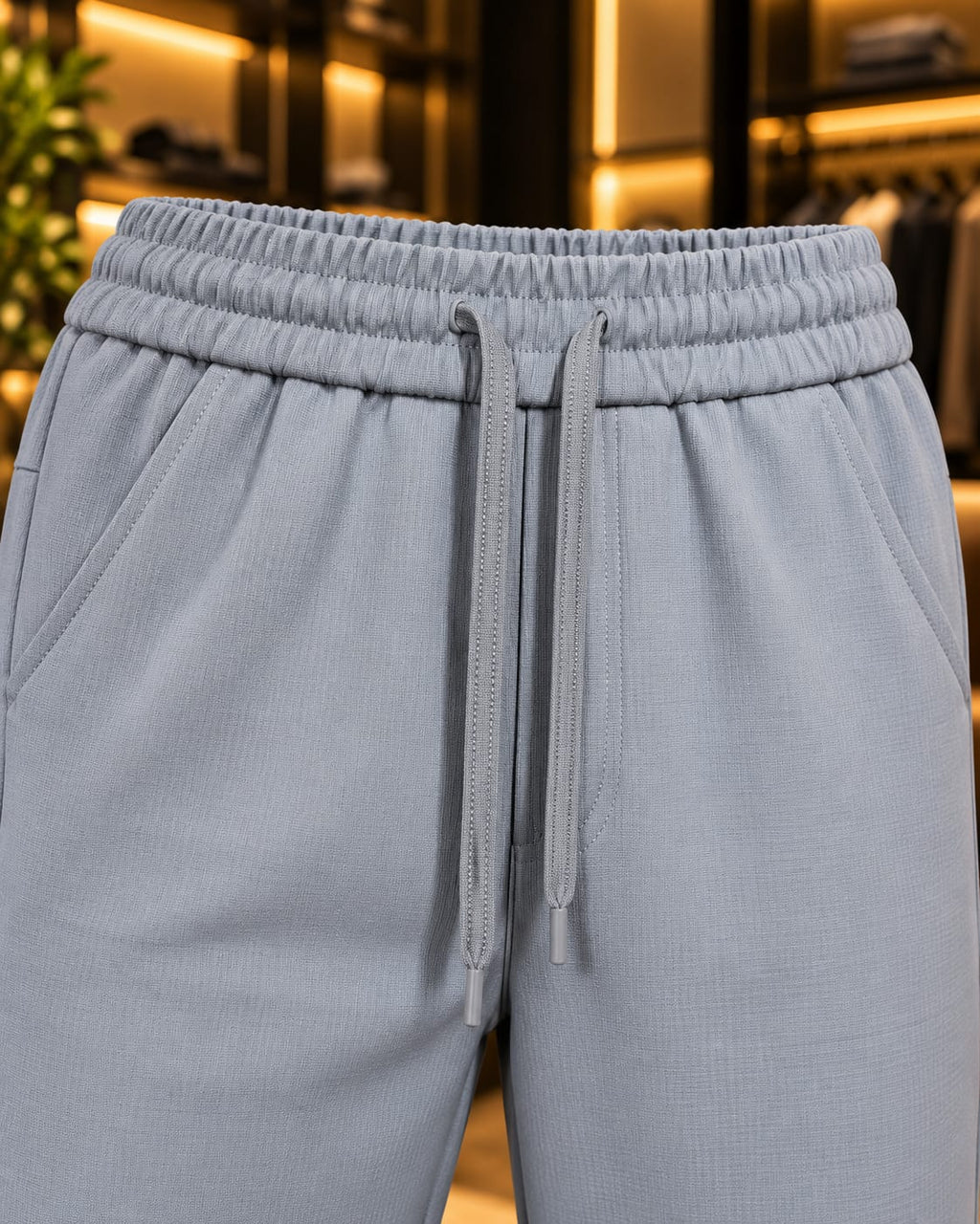 Men’s Straight-Leg Drawstring Casual Trousers