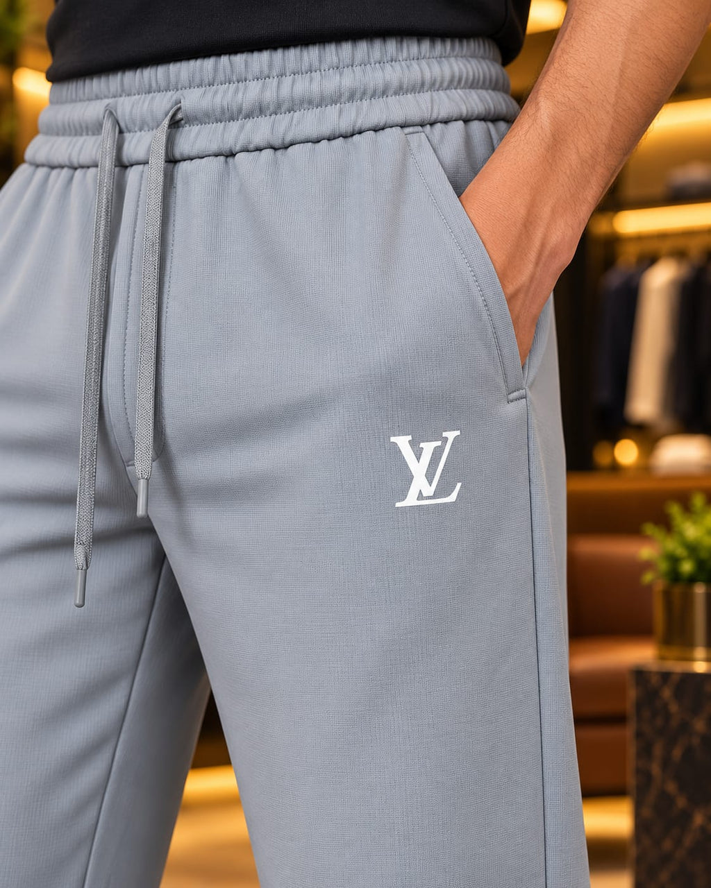 Men’s Straight-Leg Drawstring Casual Trousers
