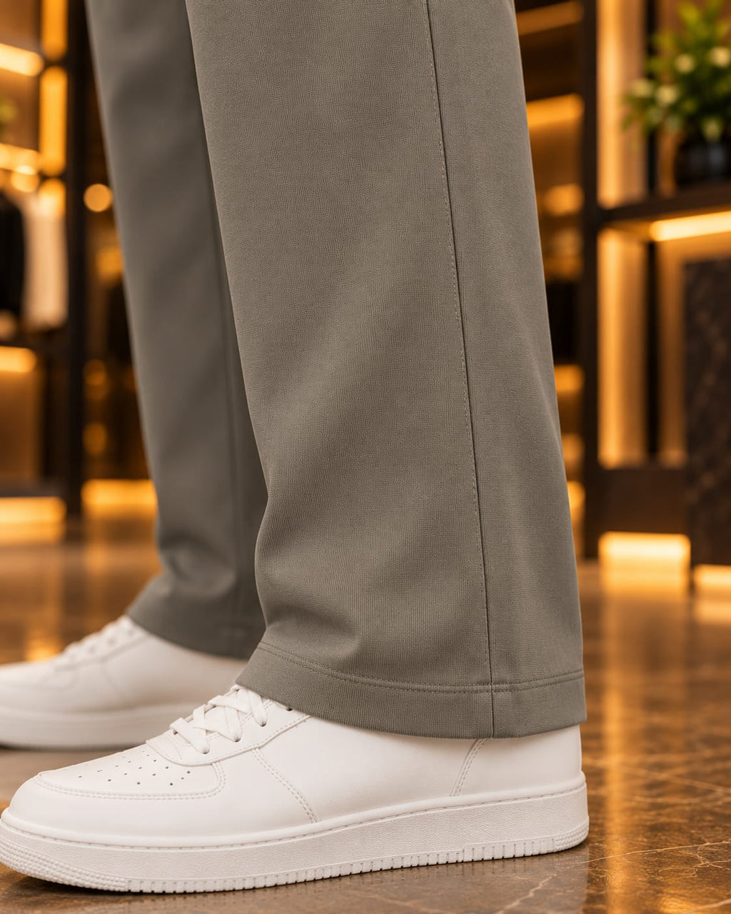 Men’s Straight-Leg Drawstring Casual Trousers