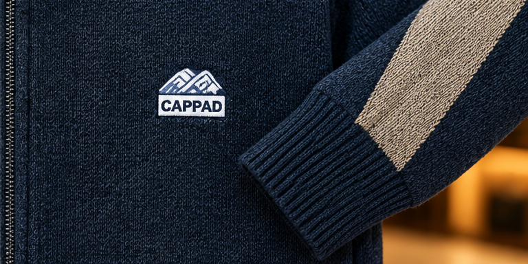 Men’s Stand Collar Full-Zip Knit rabbit whool zipper