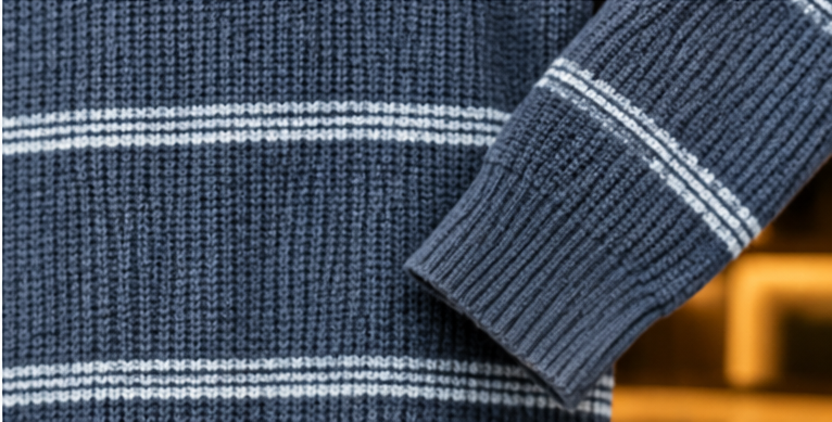 Men’s Striped Half-Zip Knit Polo Sweater