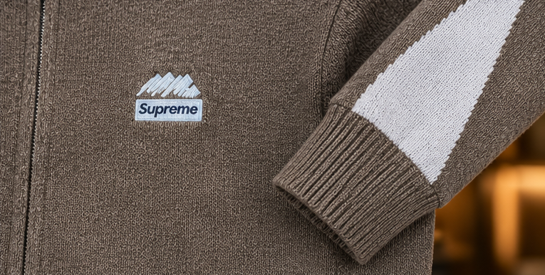 Men’s Stand Collar Full-Zip Knit rabbit whool zipper