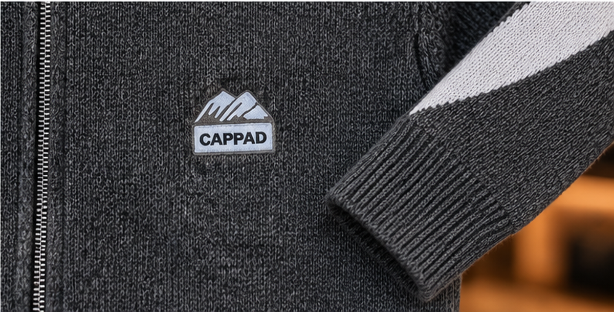 Men’s Stand Collar Full-Zip Knit rabbit whool zipper